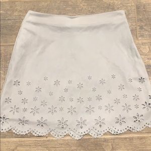 Light Blue Suede Mini-Skirt